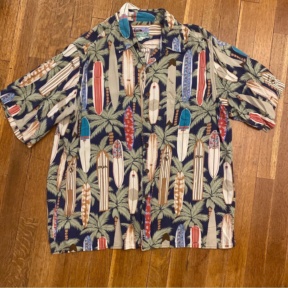 Vintage Reyn Spooner Made In Hawaii Long Board Print Men’s M (Read) Rayon